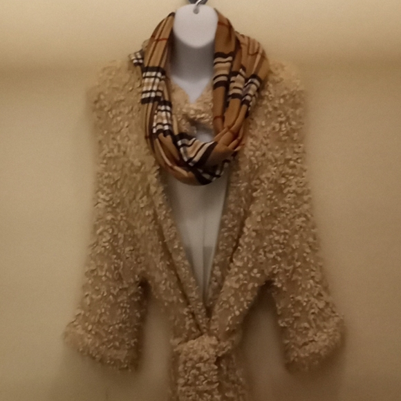 Camel Plaid Pashmina Cashmere Feel Scarf - Picture 15 of 15